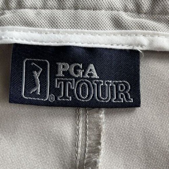 PGA Tour Tech Zone Golf Shorts Mens Size 40 Beige Flat‎ Front Stretch Athletic - Picture 5 of 12